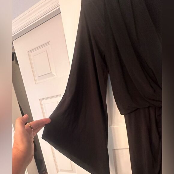 MISA Los Angeles Teget High Low Knotted Twist Front Draped Maxi Dress - Picture 8 of 10